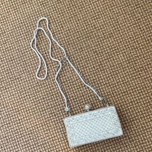 Kate Landry Silver Beaded Clutch